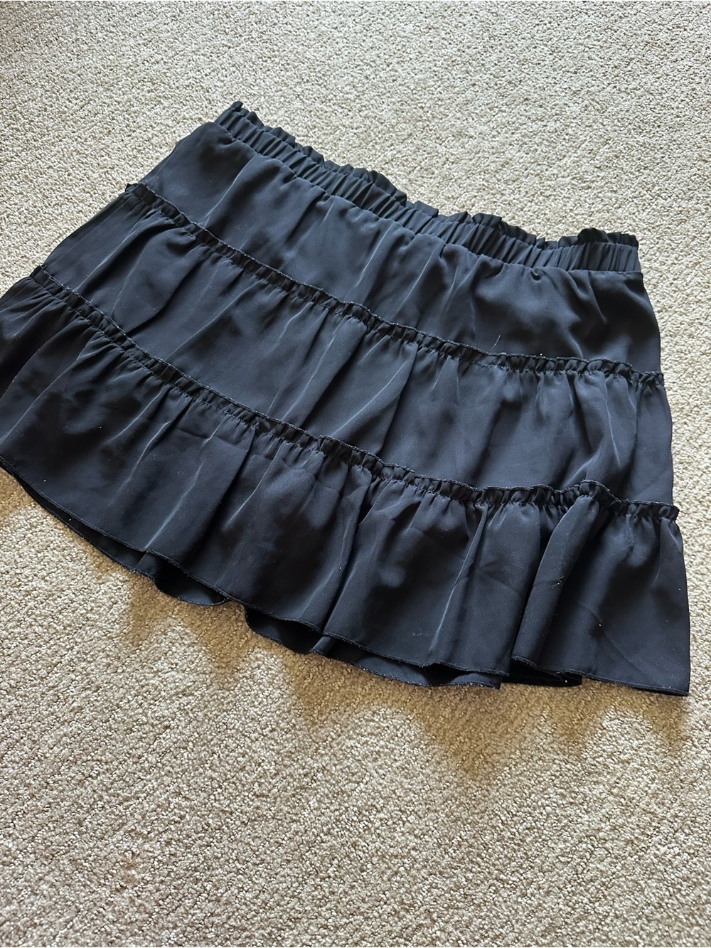 Black Tiered Mini Skirt XL CLEO - Picture 4 of 7